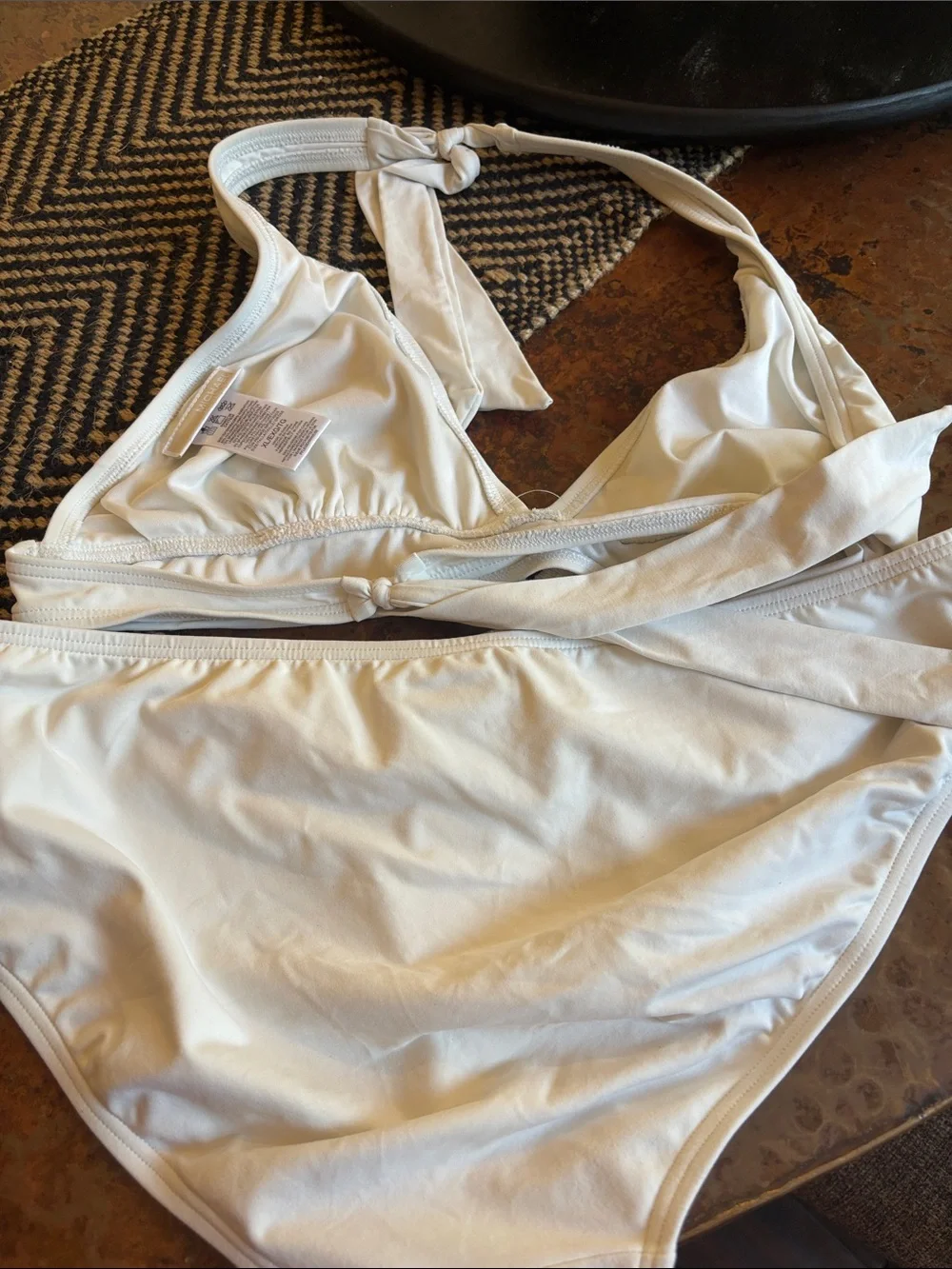 Michael Kors Cream Ring-Accent Bikini Set